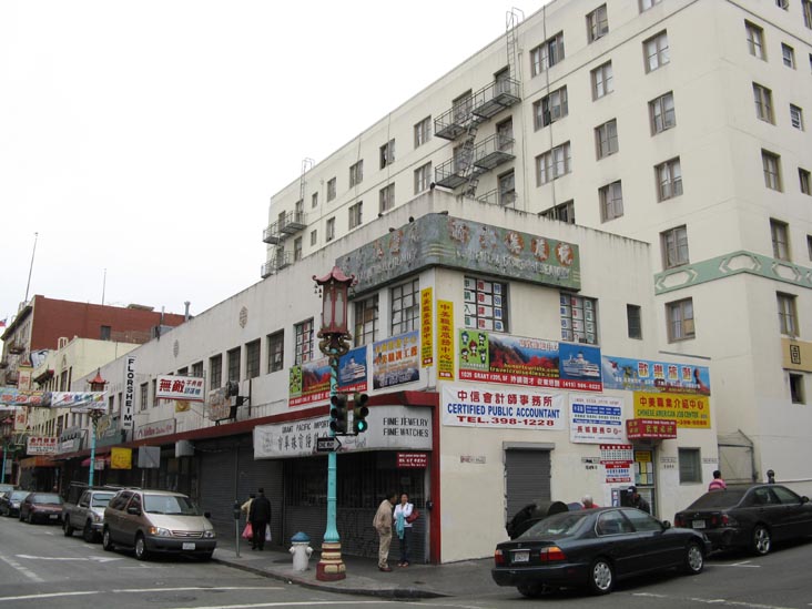 Grant Avenue and Pacific Avenue, SW Corner, Chinatown, San Francisco, California