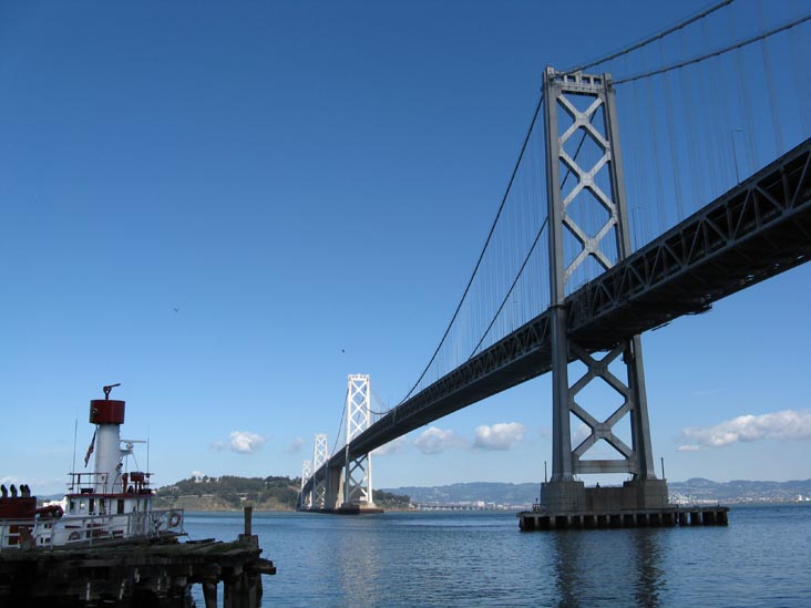 San Francisco-Oakland Bay Bridge From The Embarcadero, San Francisco, California