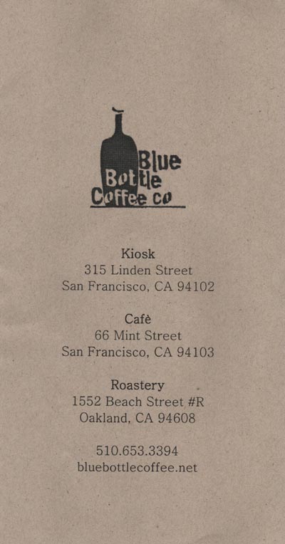 Business Card, Blue Bottle Coffee Company