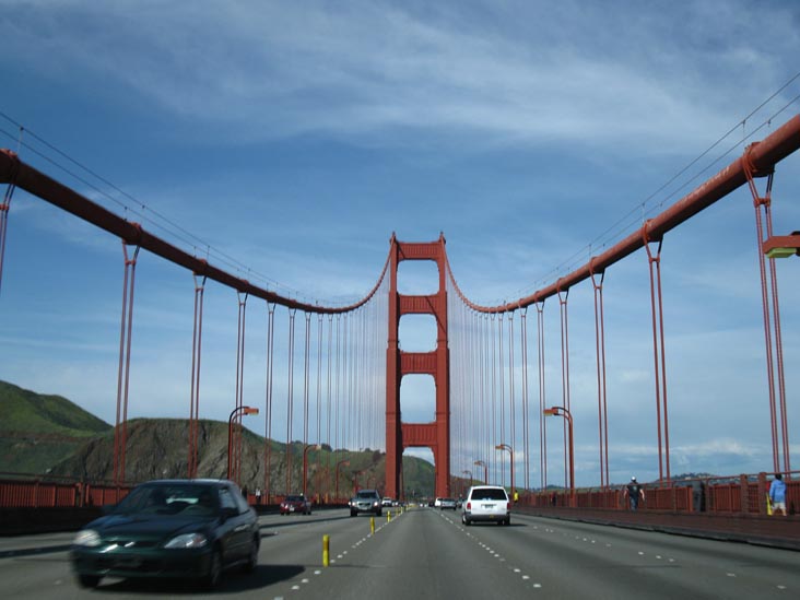Driving Northbound Across The Golden Gate Bridge, San Francisco, California, March 6, 2010