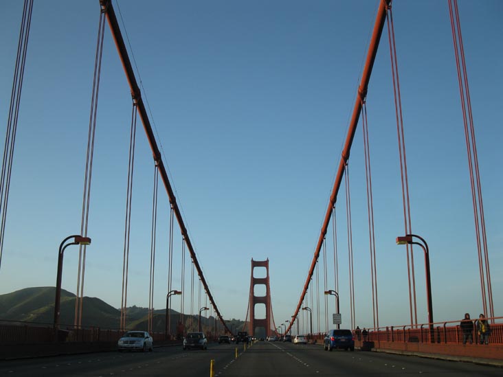 Driving Northbound Across The Golden Gate Bridge, San Francisco, California, March 7, 2010