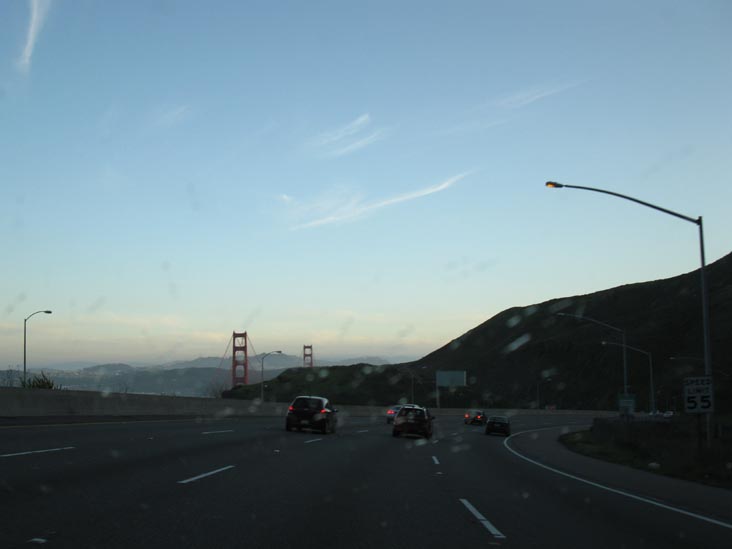 Driving Southbound Across The Golden Gate Bridge, San Francisco, California, March 17, 2010