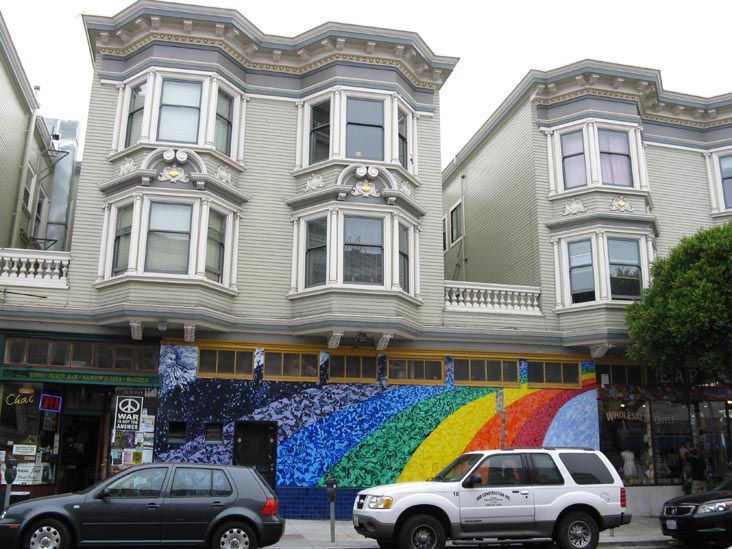 Rainbow Mural, Haight and Cole Streets, Haight-Ashbury, San Francisco, California