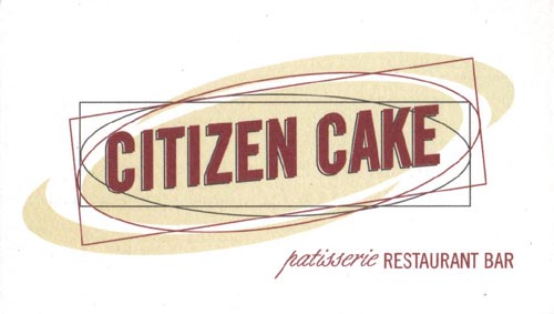 Business Card, Citizen Cake, 399 Grove Street, Hayes Valley, San Francisco, California