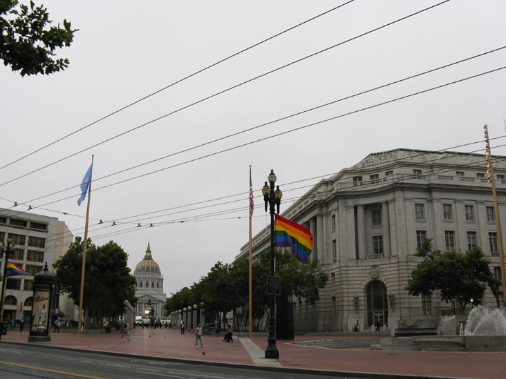 City Hall, United Nations Plaza From Market Street, San Francisco, California