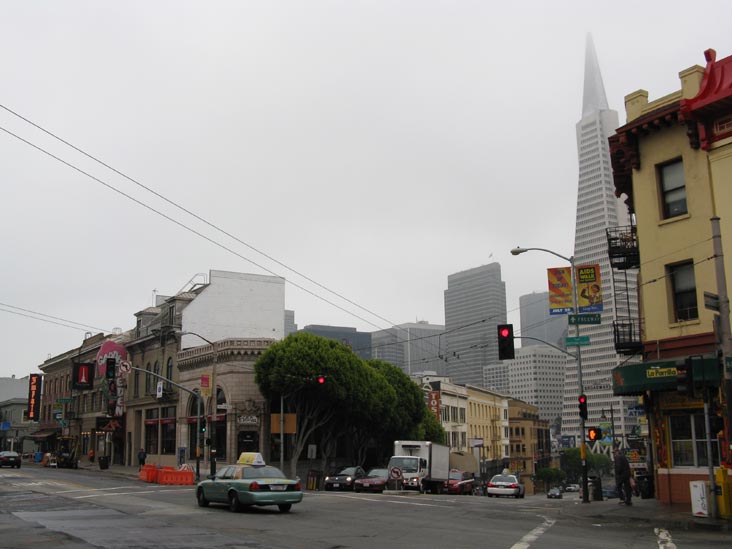 Looking South From Columbus Avenue and Broadway Street, North Beach, San Francisco, California