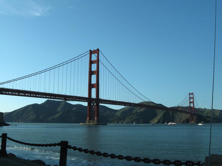 Golden Gate Bridge From Road To Fort Point, Presidio, San Francisco, California