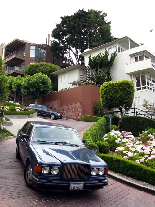Lombard Street Between Leavenworth and Hyde Streets, Russian Hill, San Francisco, California