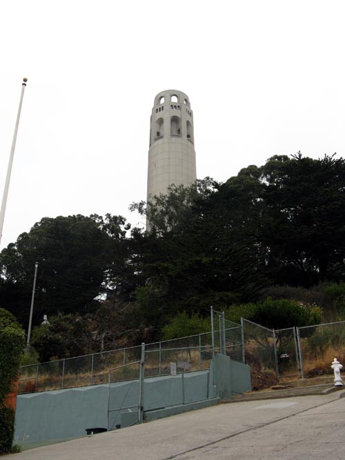 Coit Tower, Pioneer Park From Filbert Street, Telegraph Hill, San Francisco, California