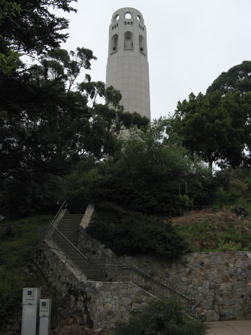 Coit Tower, Pioneer Park From Telegraph Hill Boulevard, Telegraph Hill, San Francisco, California