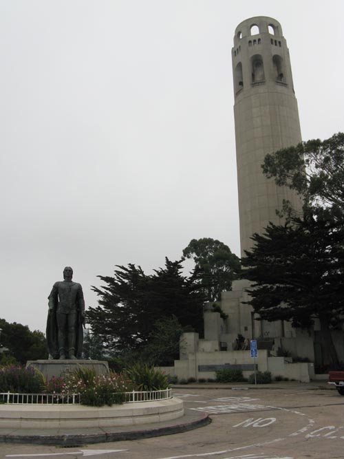 Coit Tower, Columbus Statue, Pioneer Park, Telegraph Hill, San Francisco, California