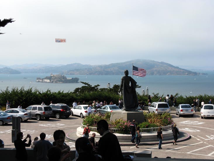 San Francisco Bay, Alcatraz Island From Pioneer Park, Telegraph Hill, San Francisco, California