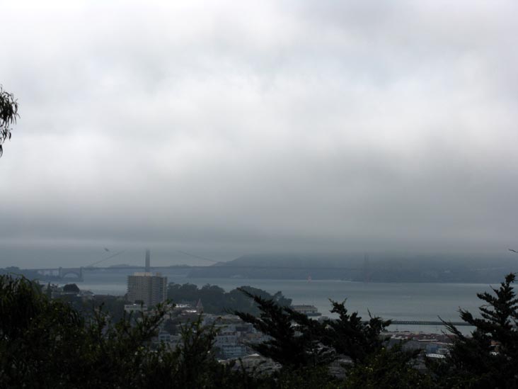 Golden Gate Bridge From Pioneer Park, Telegraph Hill, San Francisco, California