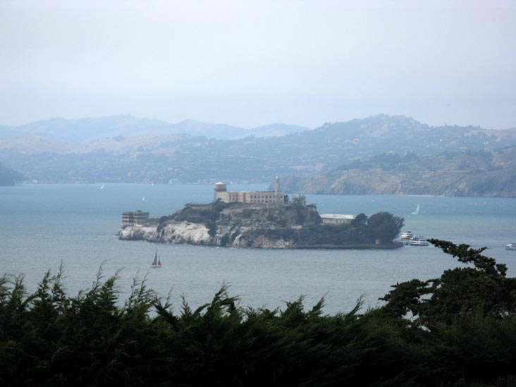 Alcatraz Island From Pioneer Park, Telegraph Hill, San Francisco, California