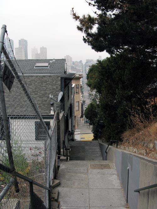 View Down Filbert Street, Telegraph Hill, San Francisco, California