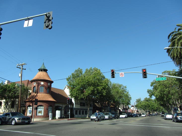 Mission Drive/Highway 246 at Fifth Street, Solvang, California