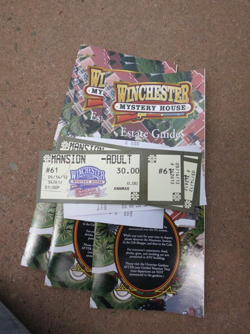 Tickets and Estate Guides, Winchester Mystery House, San Jose, California