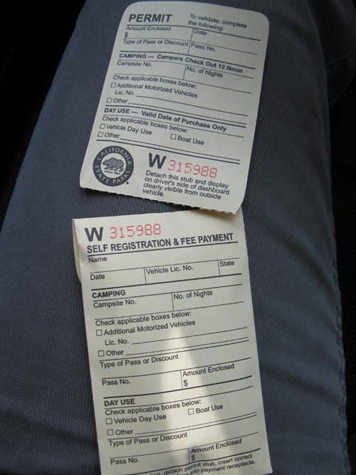 Vehicle Permit, Jack London State Historic Park, Glen Ellen, California