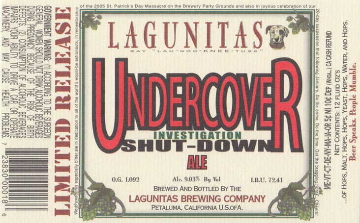 Lagunitas Undercover Investigation Shut-Down Ale Label