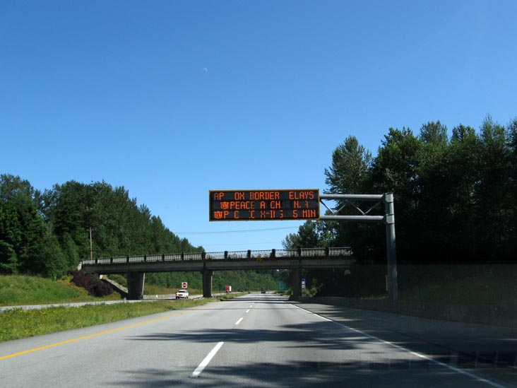 British Columbia Highway 99, Southbound, Peace Arch Border Crossing, U.S.-Canada Border, British Columbia-Washington State
