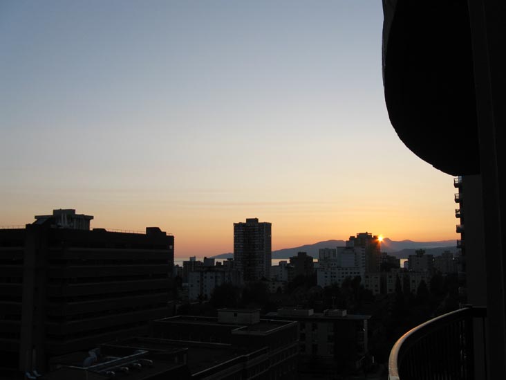 Sunset From Room 1706, Century Plaza Hotel & Spa, 1500 Burrard Street, Vancouver, BC, Canada