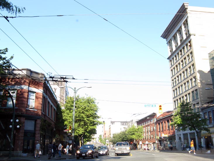 Looking East Down Hastings Street From Carrall Street, Downtown Eastside, Vancouver, BC, Canada