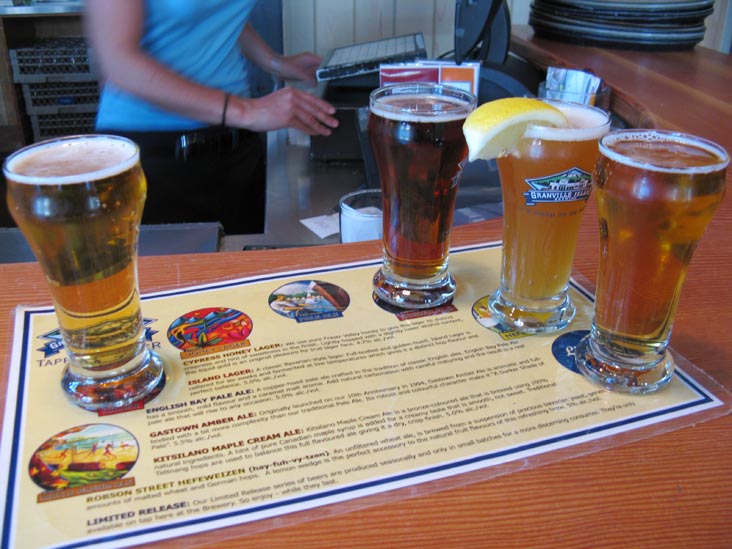 Beer Tasting, Taproom, Granville Island Brewing, 1441 Cartwright Street, Granville Island, Vancouver, BC, Canada