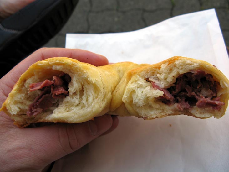 Smoked Meat Filled Bagel, Granville Island Public Market, Granville Island, Vancouver, BC, Canada