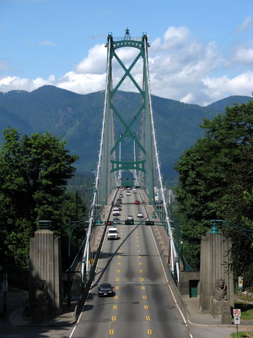Lions Gate Bridge From Avison Trail, Stanley Park, Vancouver, BC, Canada