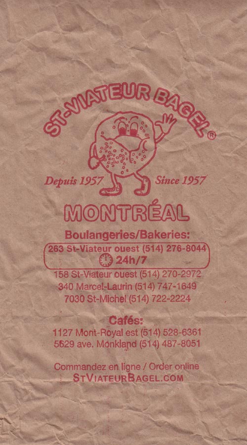 Bag, St-Viateur Bagel, 263 St. Viateur Ouest, Montréal, Québec, Canada