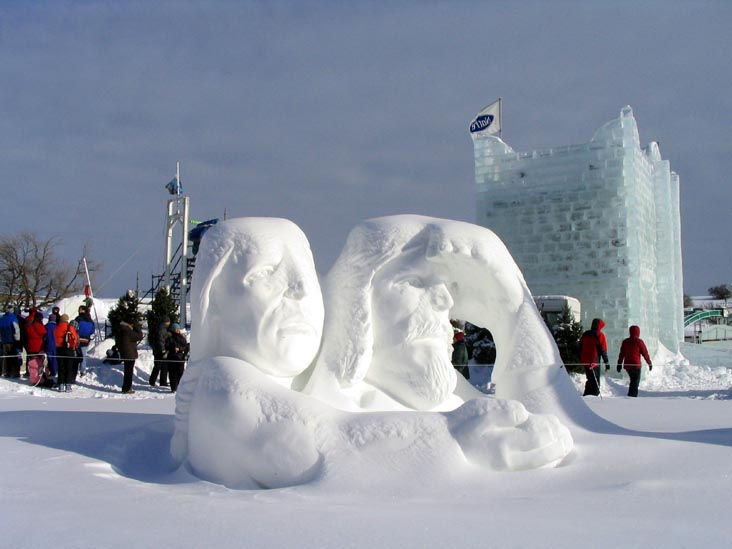 Snow Sculpture, Place Desjardins, Carnaval de Québec (Quebec Winter Carnival), Québec City, Canada