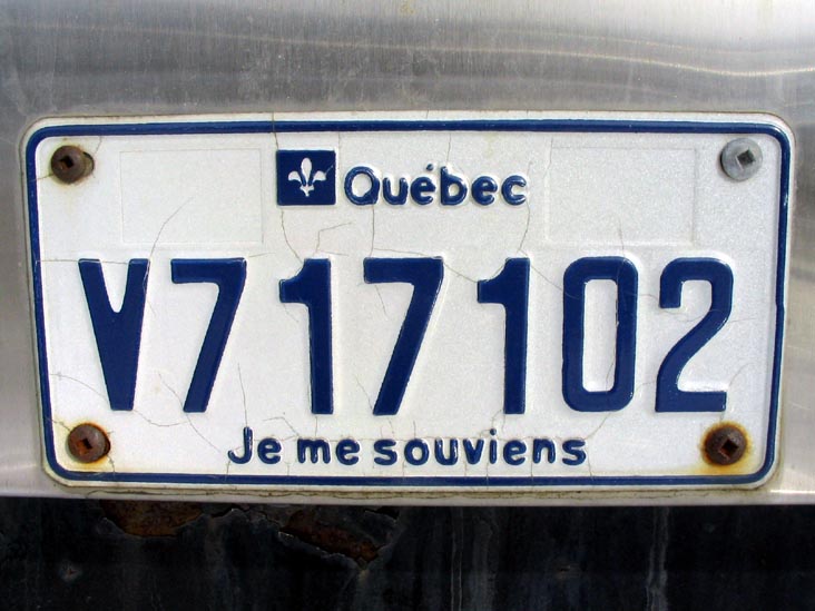 License Plate, Spare Time, Restaurant Madrid, Autoroute 20, Exit 202, St.-Léonard d'Aston, Québec, Canada