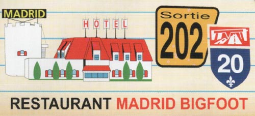 Logo, Restaurant Madrid, Autoroute 20, Exit 202, St.-Léonard d'Aston, Québec, Canada