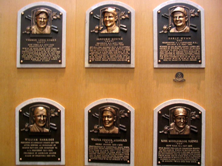 Hall of Fame Plaques, National Baseball Hall of Fame and Museum, 25 Main Street, Cooperstown, New York