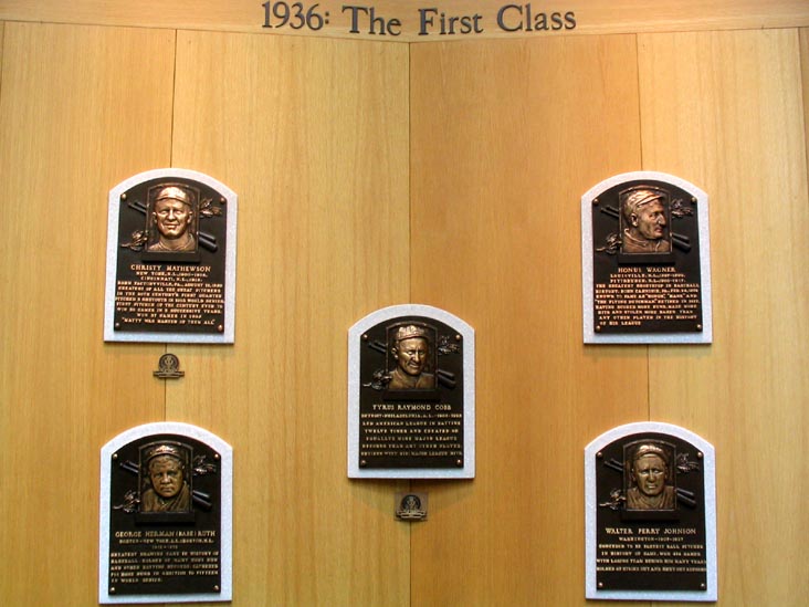 Hall of Fame Plaques from 1936 Class, National Baseball Hall of Fame and Museum, 25 Main Street, Cooperstown, New York