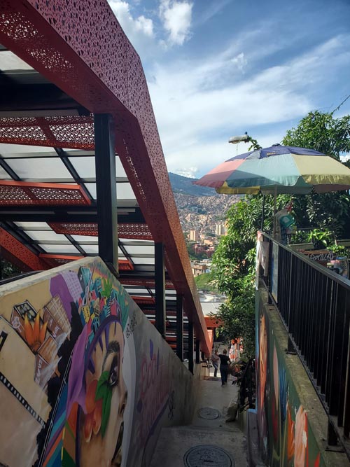 Escalator, Comuna 13 Tour, Medellín, Colombia, July 12, 2022