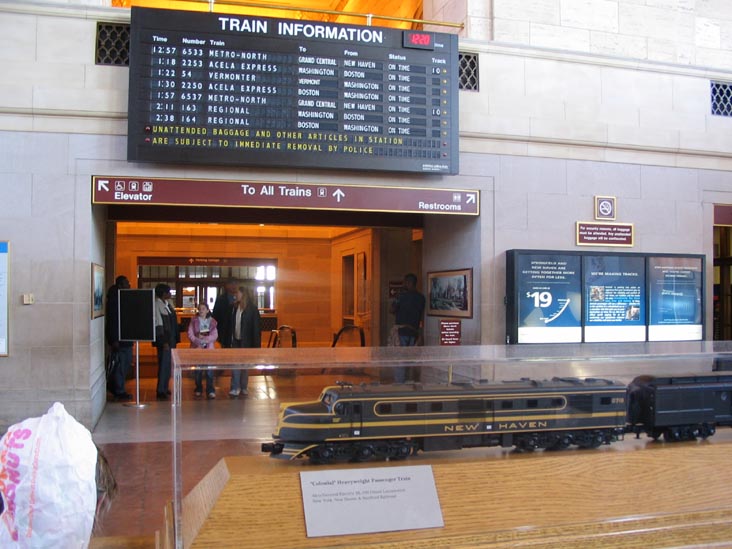 Information Board, Model Train, New Haven Union Station, New Haven, Connecticut