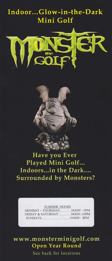 Brochure, Monster Mini Golf, 658 Long Hill Road, Groton, Connecticut