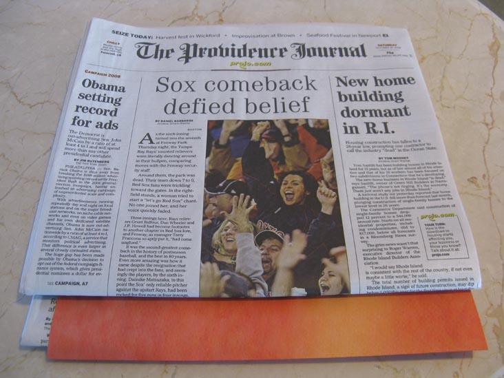 October 18, 2008 Providence Journal, 22nd Floor, Mohegan Sun, Uncasville, Connecticut