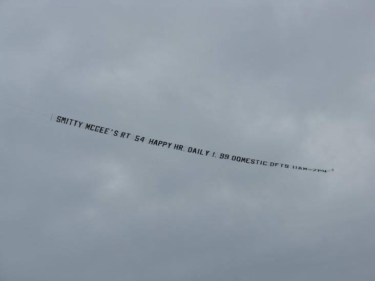 Smitty McGee's Plane Banner Ad, Beach Near Ocean View Parkway, Bethany Beach, Delaware, August 29, 2009