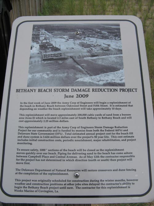 Bethany Beach Storm Damage Reduction Project Interpretive Sign, Boardwalk, Bethany Beach, Delaware
