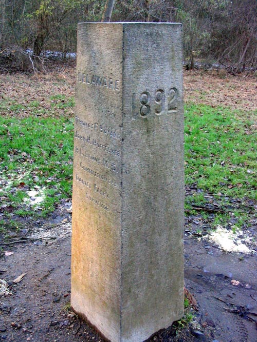 Arc Corner Monument, Twin Valley Trail, White Clay Creek Preserve, Newark, Delaware
