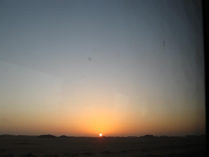 Sunrise Over Desert, Convoy To Abu Simbel Between Aswan and Abu Simbel, Egypt