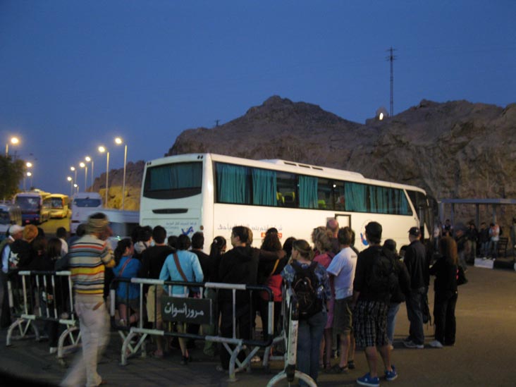 Buses Returning To Aswan, Boat Dock Area For Philae Temple, Aswan, Egypt