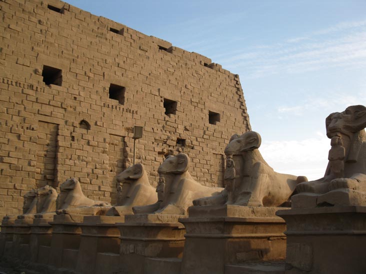 Sphinxes and First Pylon, Karnak Temple Complex, Luxor, Egypt