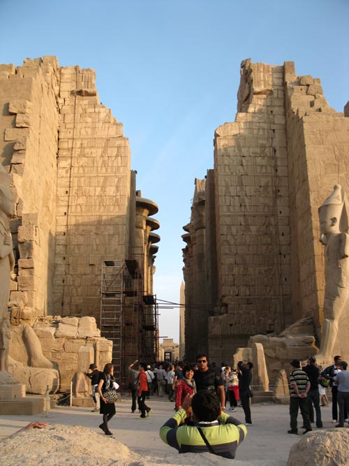 View Toward Great Hypostyle Hall From Great Forecourt, Temple of Amun, Karnak Temple Complex, Luxor, Egypt