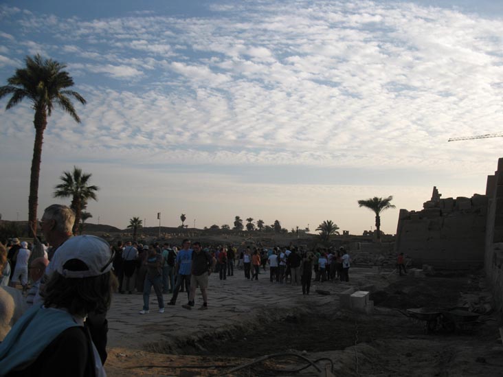 View Toward Sacred Lake and Scarab of Amenhotep III, Karnak Temple Complex, Luxor, Egypt