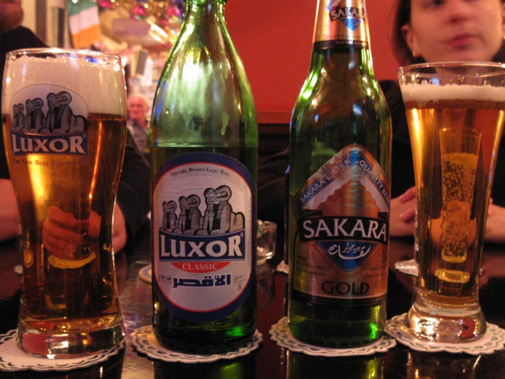 Luxor Classic Beer and Sakara Gold Beer, Murphy's Irish Pub, Luxor, Egypt