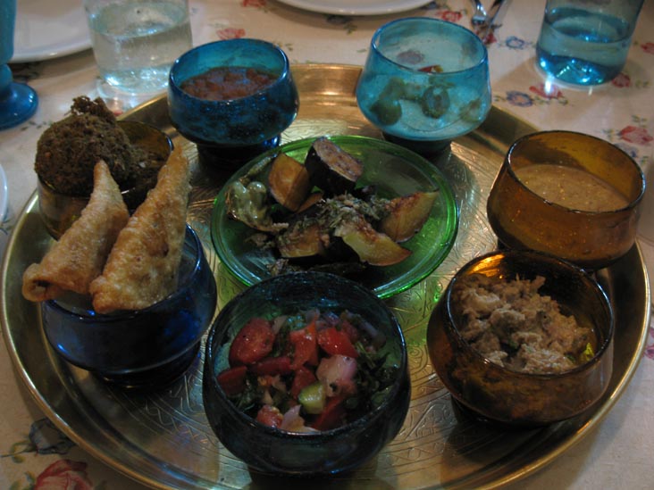 Sofra Platter of 8 Hot and Cold Mezzes, Sofra Restaurant & Cafe, 90 Mohamed Farid Street, Luxor, Egypt