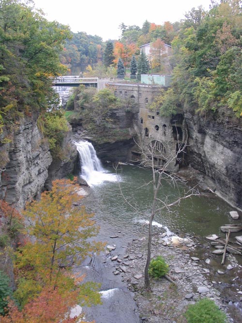 Triphammer Falls From Thurston Avenue Bridge, Fall Creek, Cornell University, Ithaca, New York, October 9, 2004